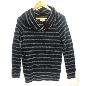 Lou & Grey Striped Cowl Neck Top Size Small
